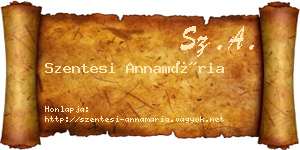 Szentesi Annamária névjegykártya